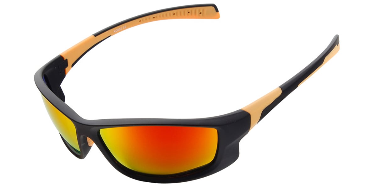 Rectangle Sunglasses black+mirrored_red_polarized