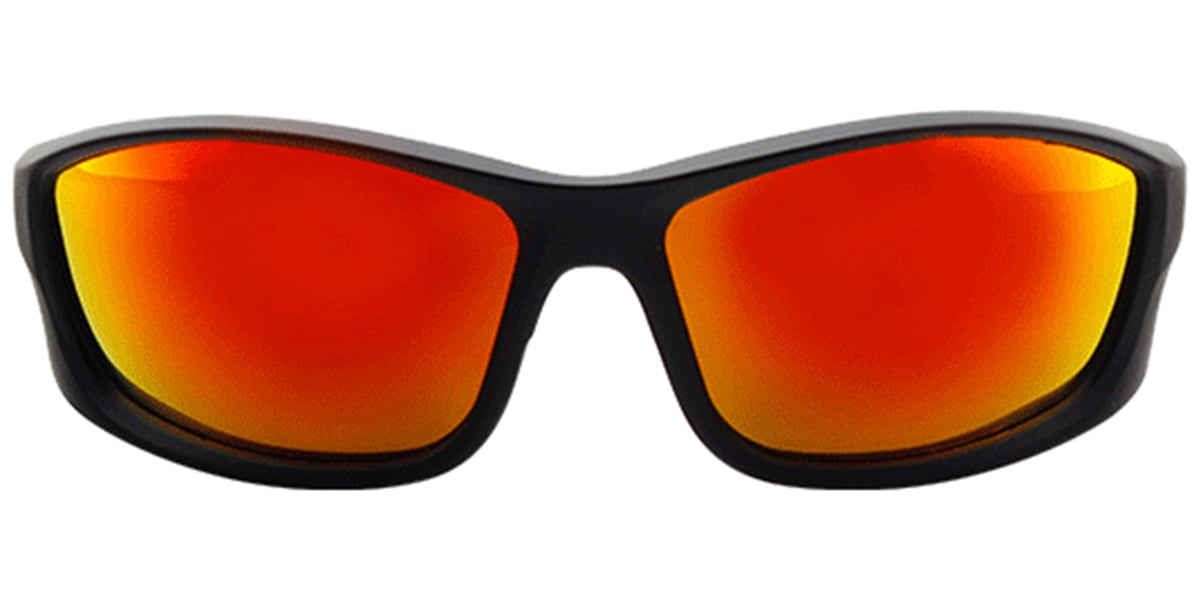 Rectangle Sunglasses black+mirrored_red_polarized