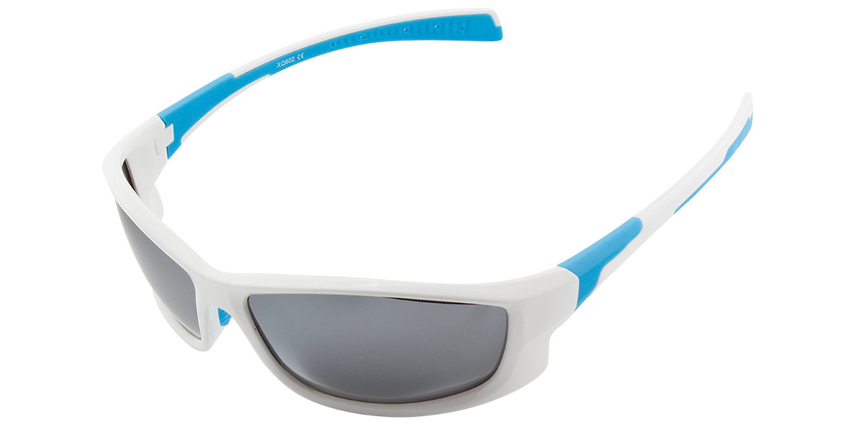 Rectangle Sunglasses white+mirrored_silver_polarized