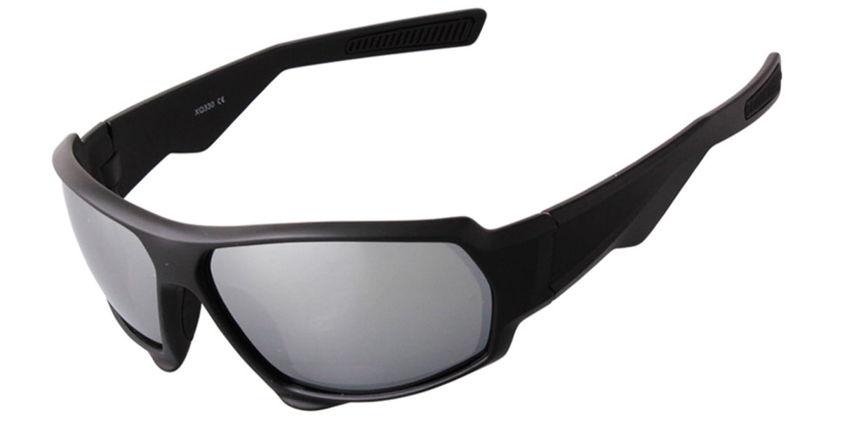 Rectangle Sunglasses black+mirrored_silver_polarized