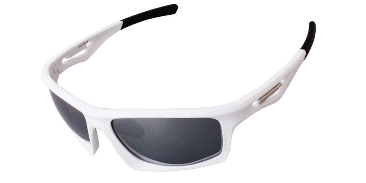 Rectangle Sunglasses white+dark_grey_polarized