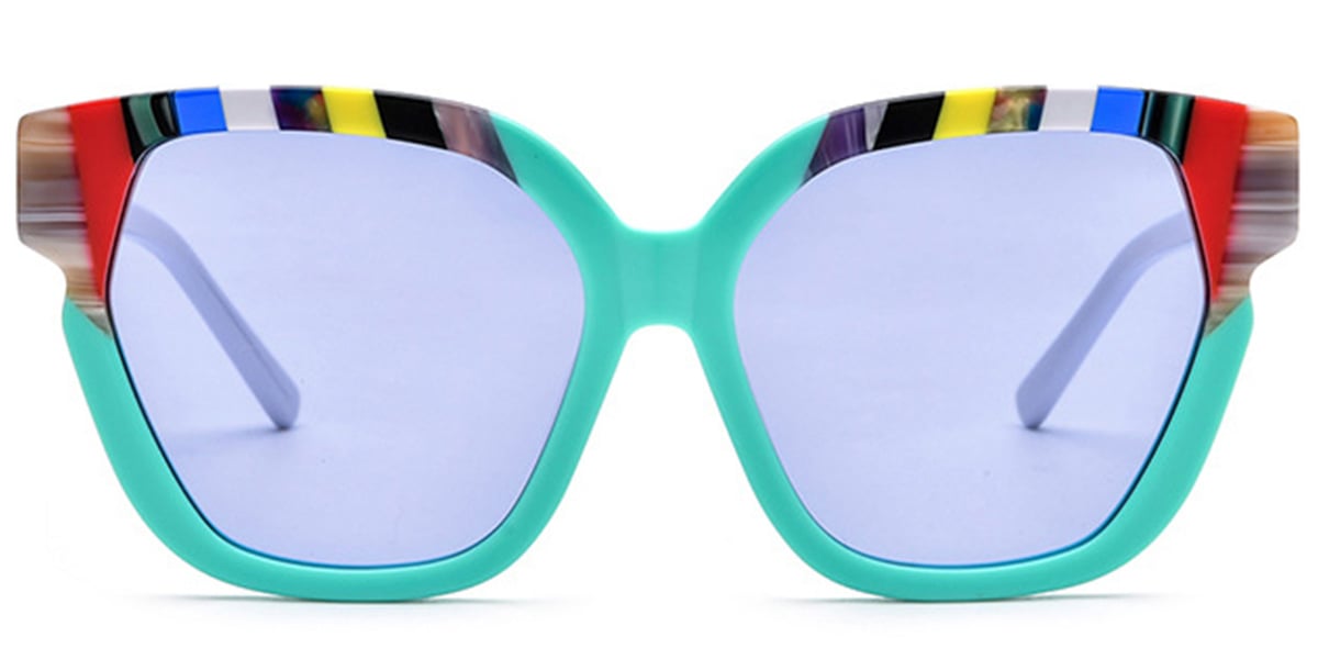 Acetate Square Cat Eye Sunglasses 