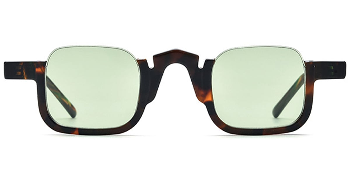 Acetate Square Sunglasses tortoiseshell+light_green