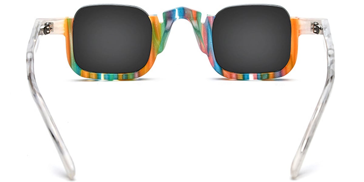 Acetate Square Sunglasses multicolor+dark_grey