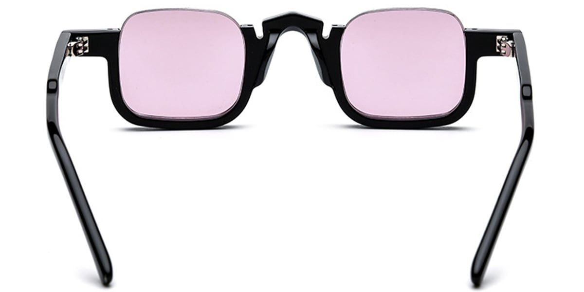 Acetate Square Sunglasses black+light_purple