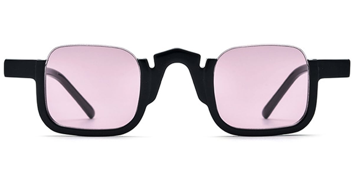 Acetate Square Sunglasses black+light_purple