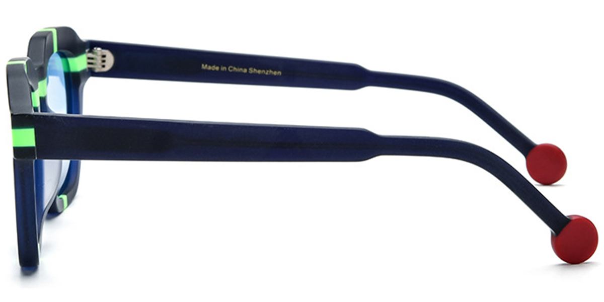 Acetate Square Sunglasses pattern-blue+blue_polarized