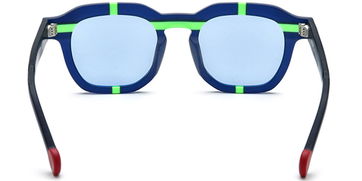 Acetate Square Sunglasses pattern-blue+blue_polarized