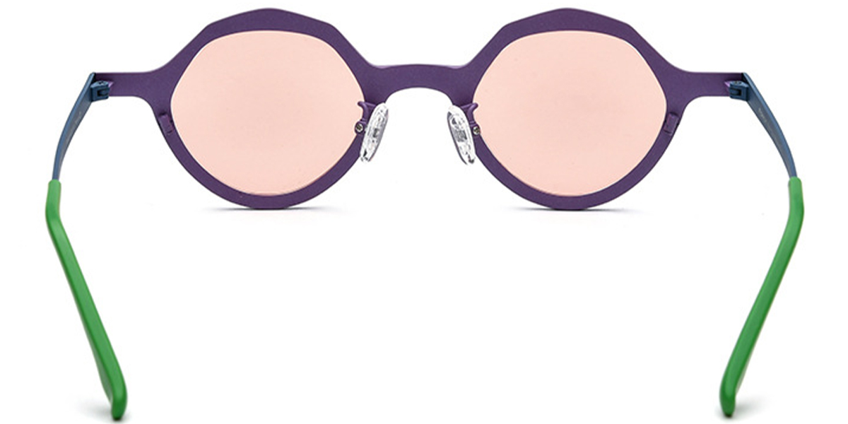 Titanium Geometric Sunglasses pattern-purple+rose_polarized