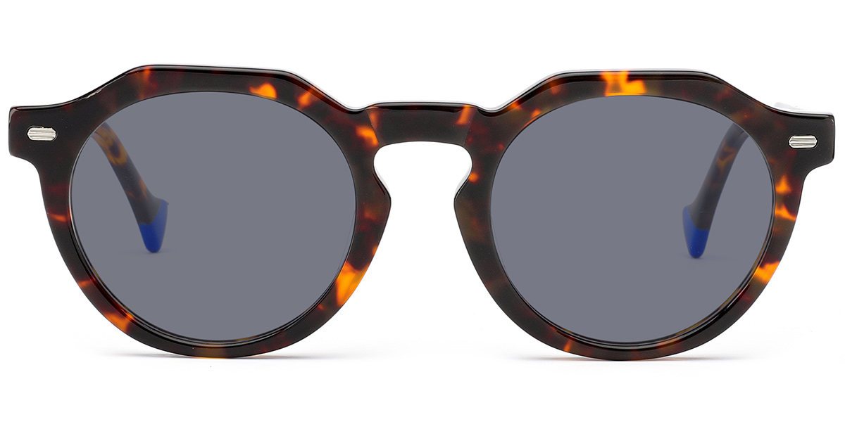 Acetate Oval Sunglasses tortoiseshell+dark_grey_polarized