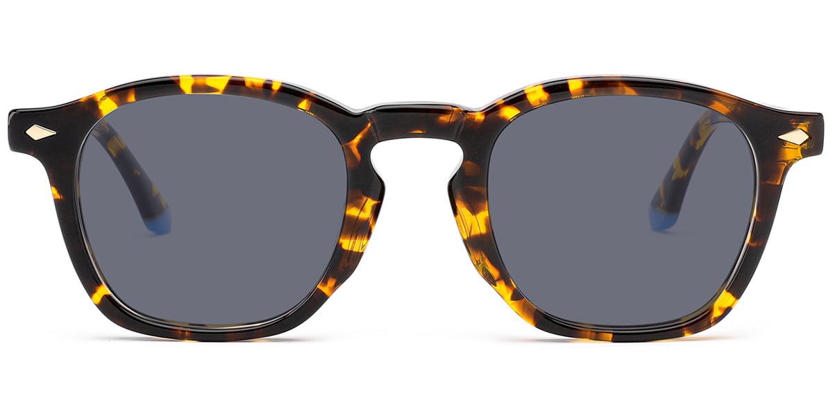 Acetate Square Sunglasses tortoiseshell+dark_grey_polarized