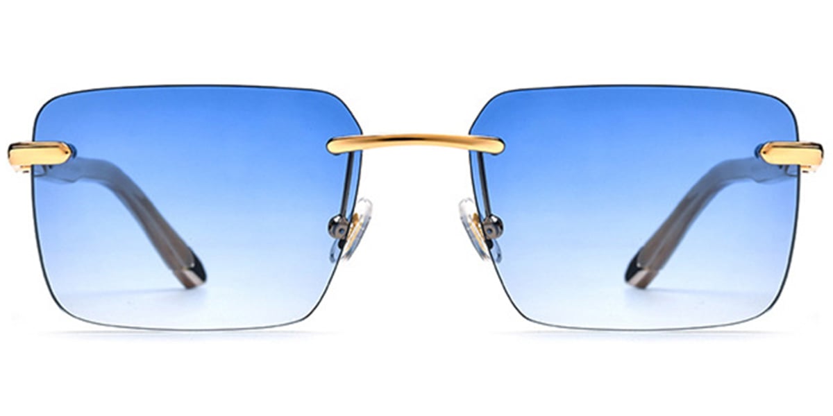 Rectangle Sunglasses white+light_blue