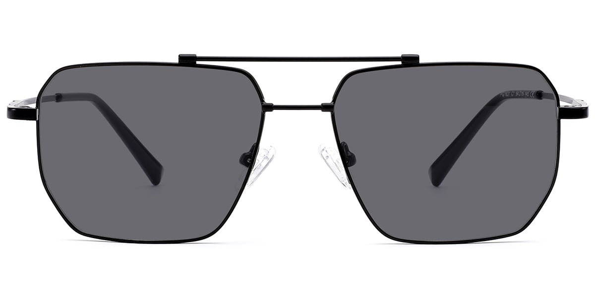 Aviator Sunglasses black+dark_grey_polarized