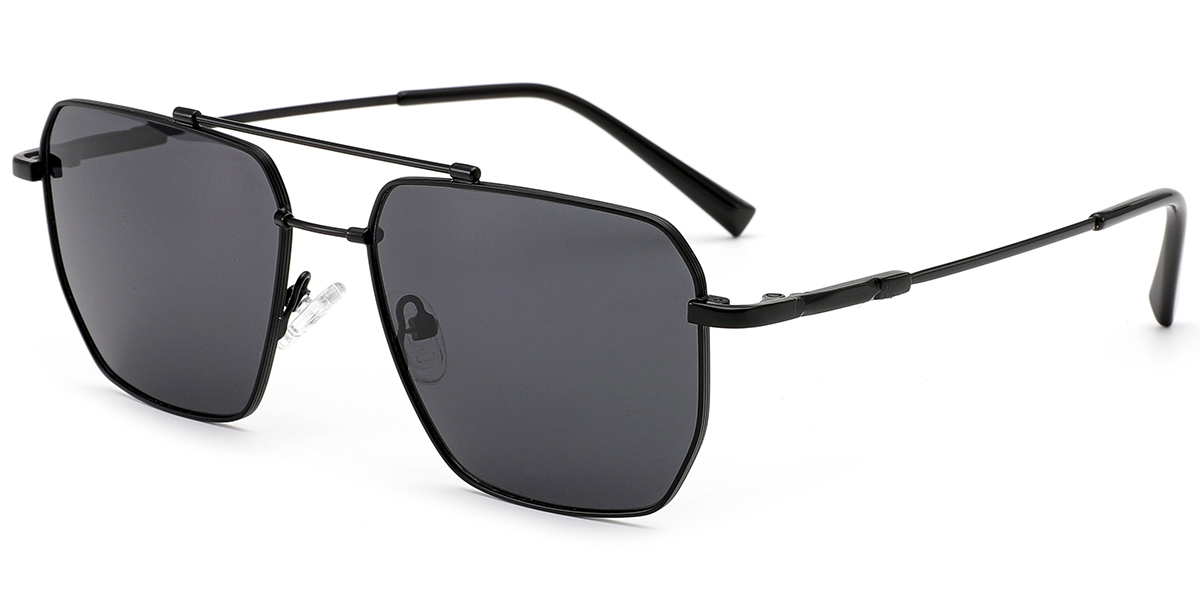 Aviator Sunglasses black+dark_grey_polarized