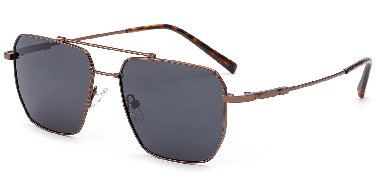 Aviator Sunglasses brown+dark_grey_polarized