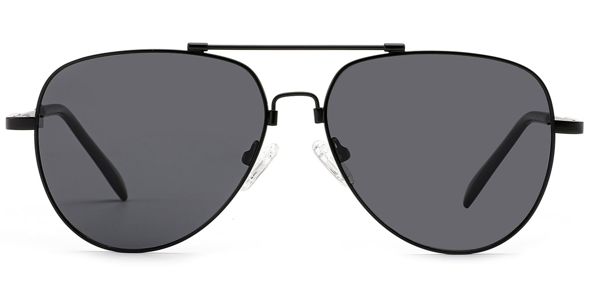 Aviator Sunglasses black+dark_grey_polarized