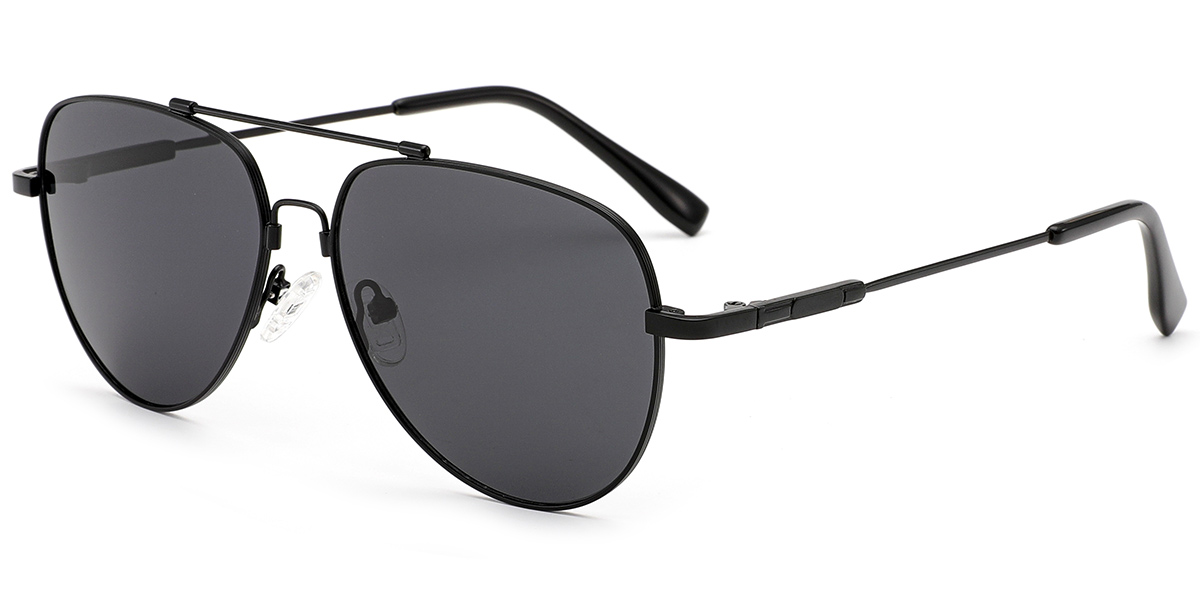 Aviator Sunglasses black+dark_grey_polarized