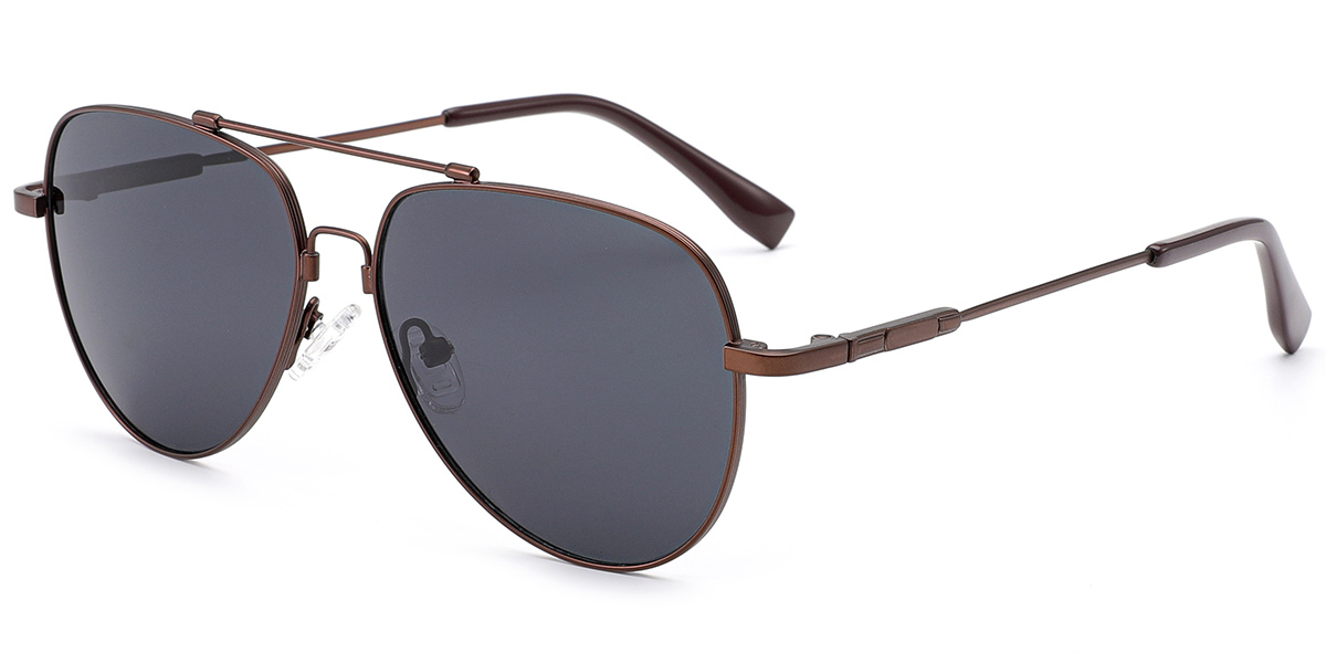 Aviator Sunglasses brown+dark_grey_polarized