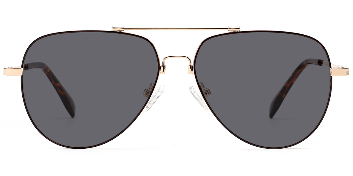 Aviator Sunglasses rose_gold-brown+dark_grey_polarized