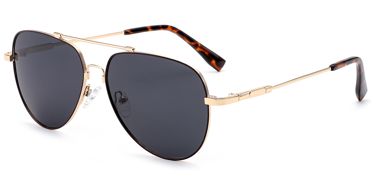 Aviator Sunglasses rose_gold-brown+dark_grey_polarized