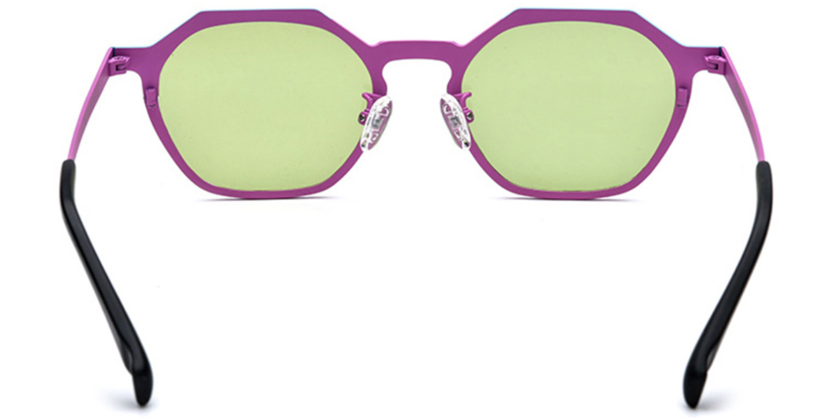 Titanium Geometric Sunglasses pattern-purple+green_polarized