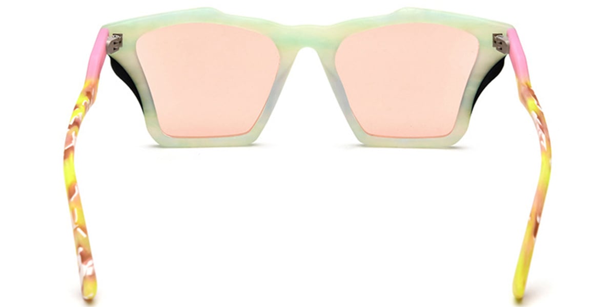 Acetate Geometric Sunglasses pattern-green+rose_polarized