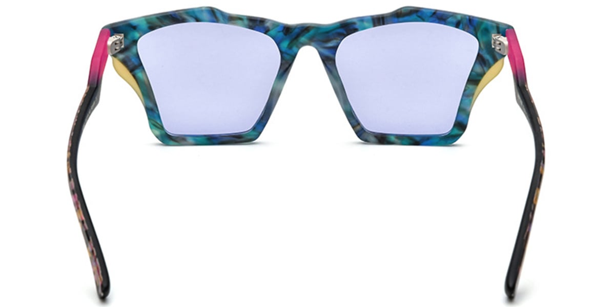 Acetate Geometric Sunglasses pattern-blue+purple_polarized