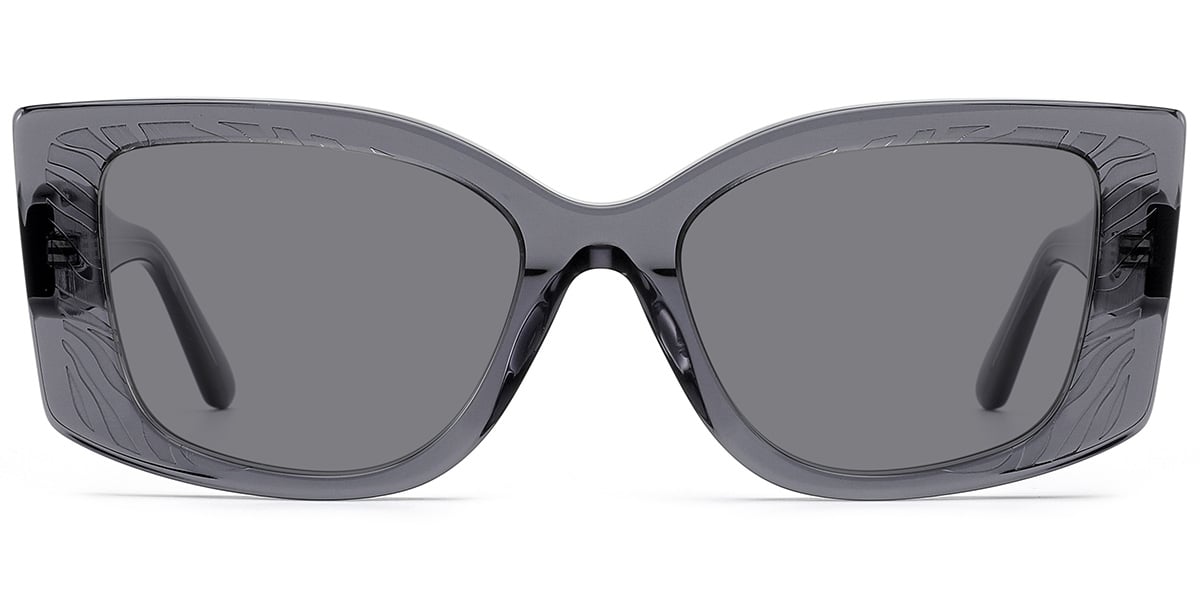 Acetate Square Sunglasses translucent-grey+dark_grey_polarized