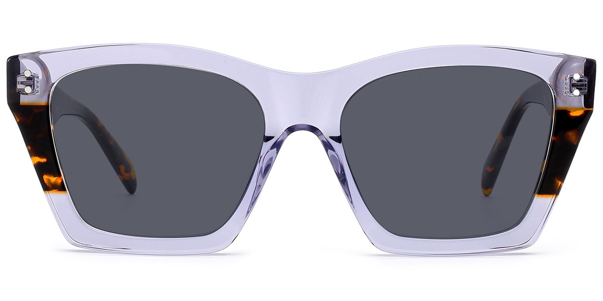 Acetate Square Sunglasses pattern-grey+dark_grey_polarized