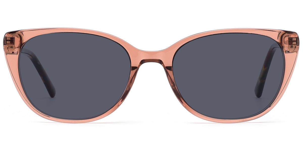 Acetate Cat Eye Sunglasses translucent-brown+dark_grey_polarized