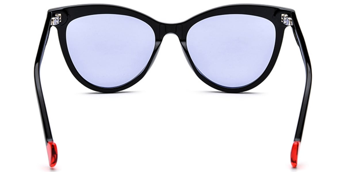 Acetate Cat Eye Sunglasses pattern-black+purple_polarized