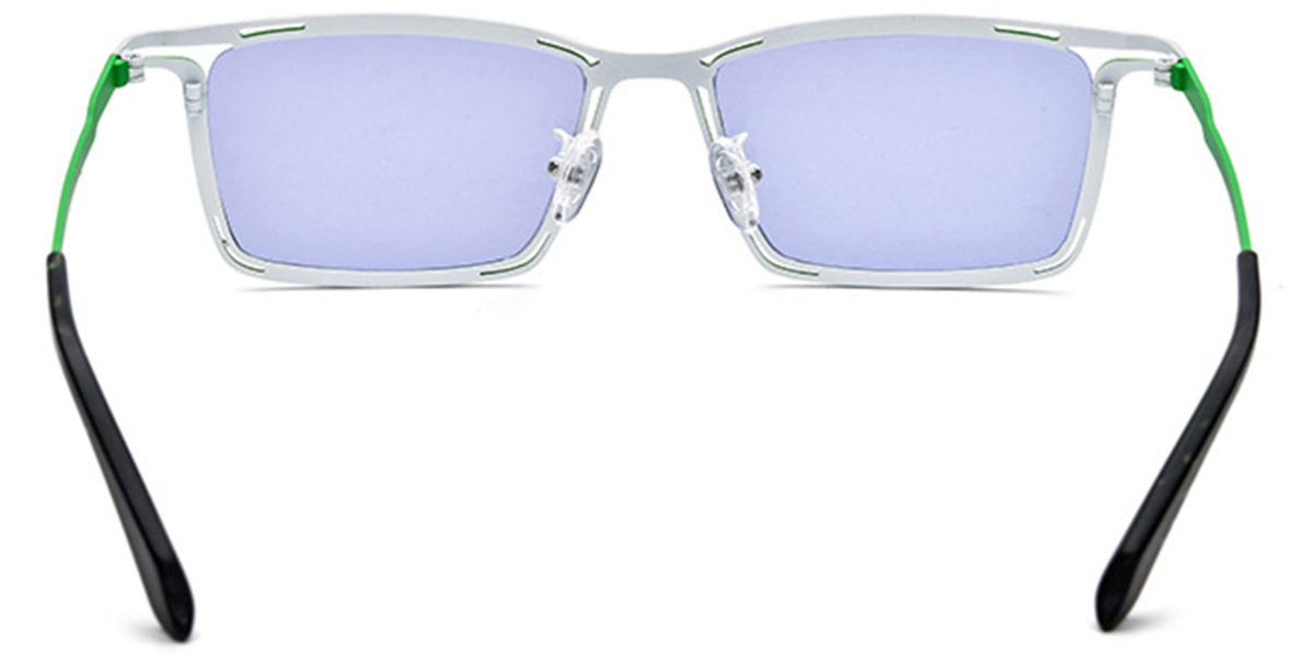 Titanium Rectangle Sunglasses pattern-green+purple_polarized