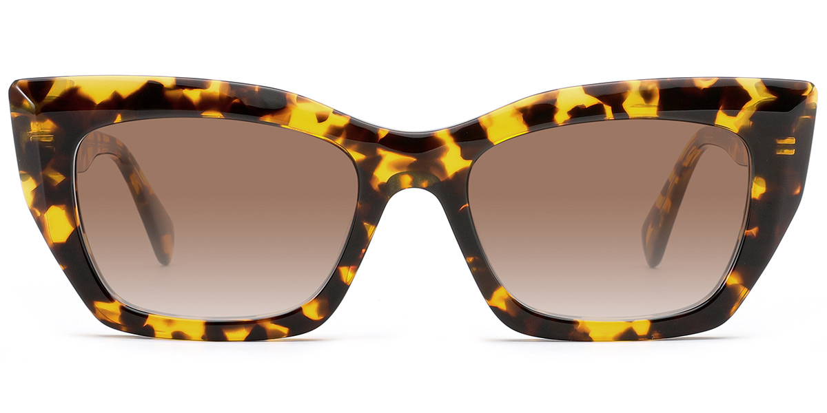 Acetate Rectangle Sunglasses tortoiseshell+gradient_amber_polarized