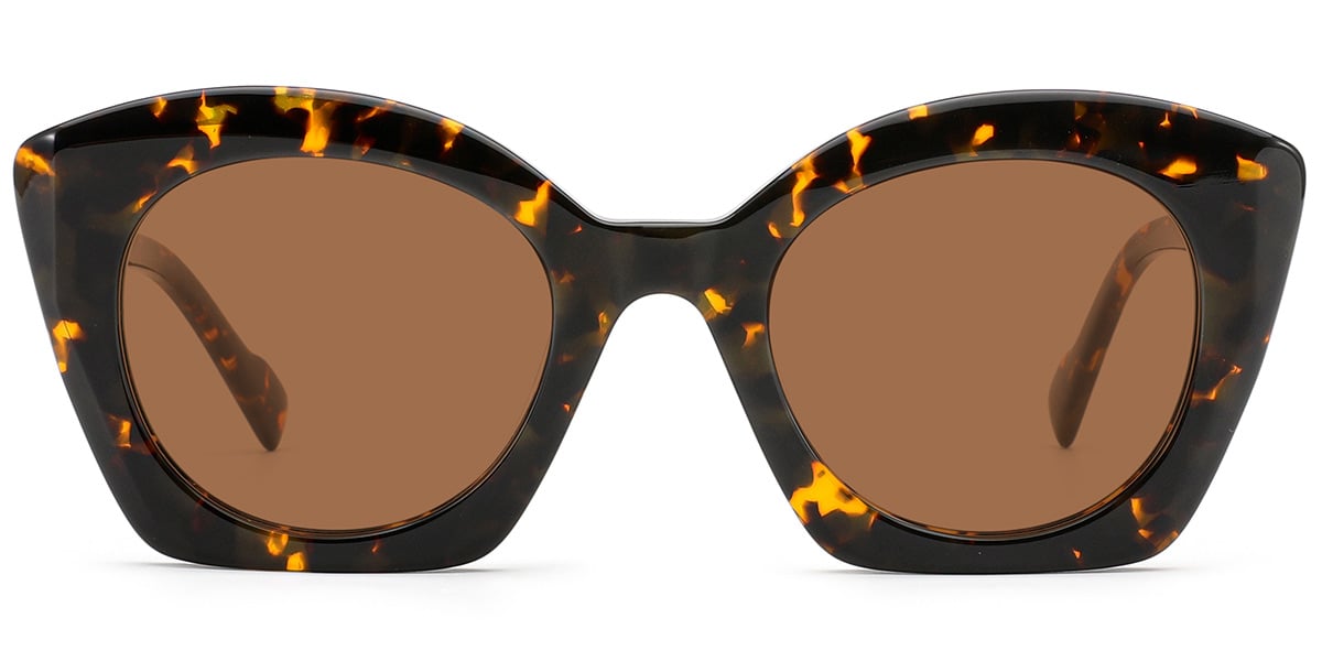 Acetate Square Sunglasses tortoiseshell+amber_polarized