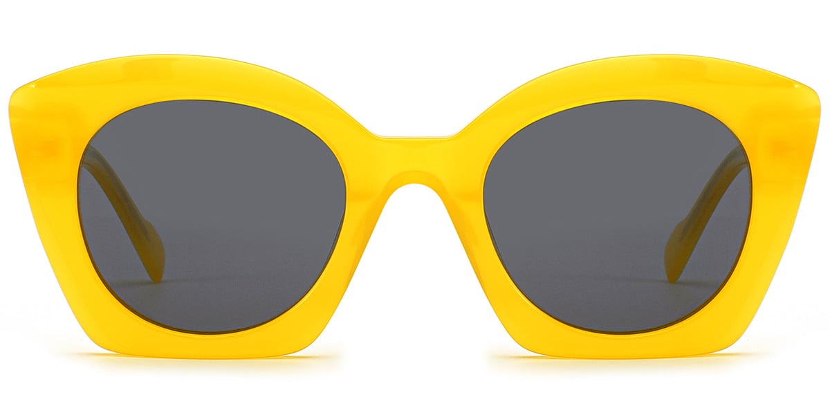 Acetate Square Sunglasses yellow+dark_grey_polarized