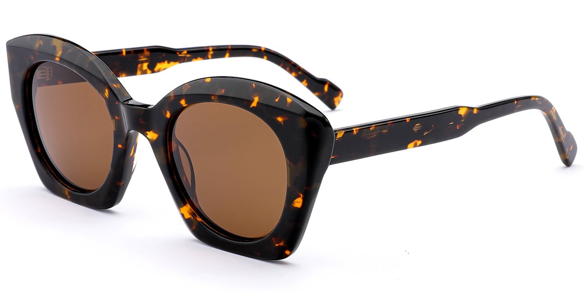 Acetate Square Sunglasses tortoiseshell+amber_polarized