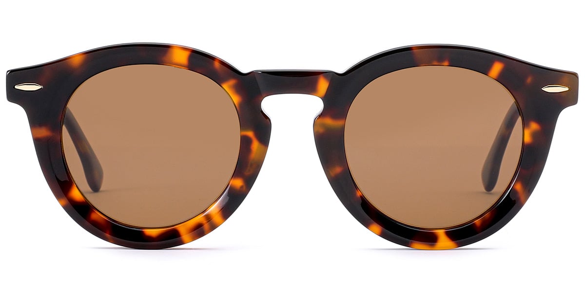 Acetate Round Sunglasses tortoiseshell+amber_polarized