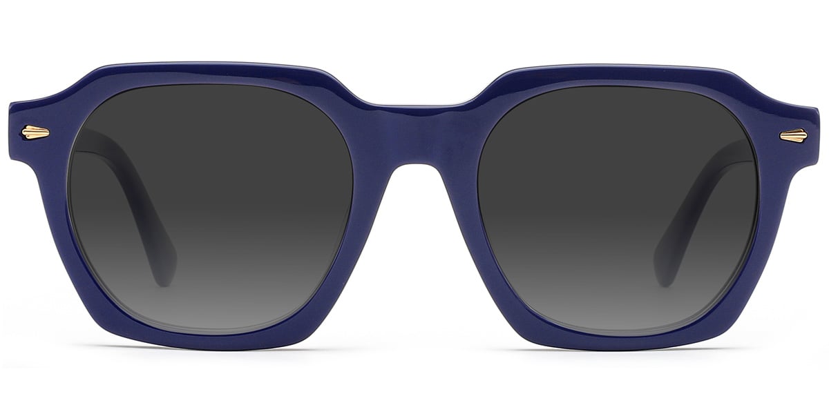 Acetate Square Sunglasses blue+gradient_grey_polarized