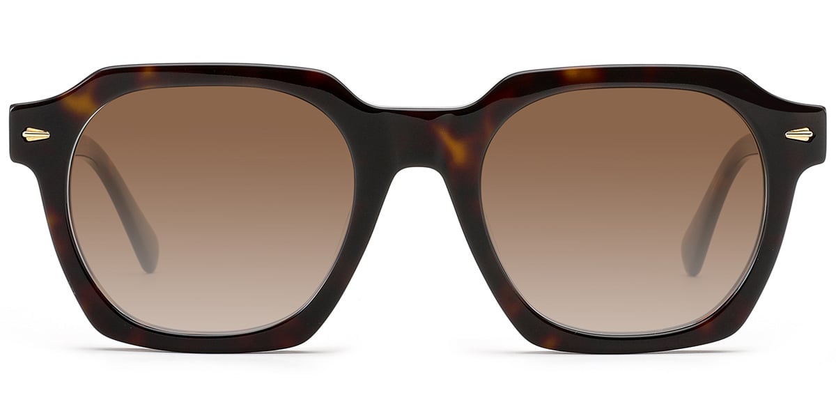 Acetate Square Sunglasses tortoiseshell+gradient_amber_polarized