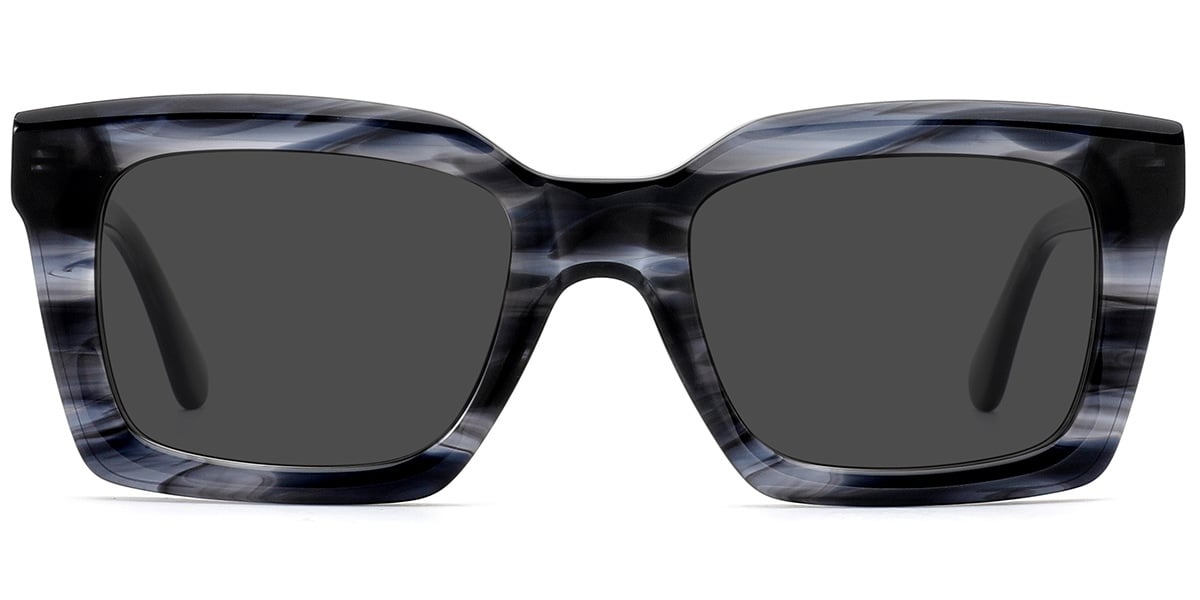 Acetate Square Sunglasses pattern-grey+dark_grey_polarized