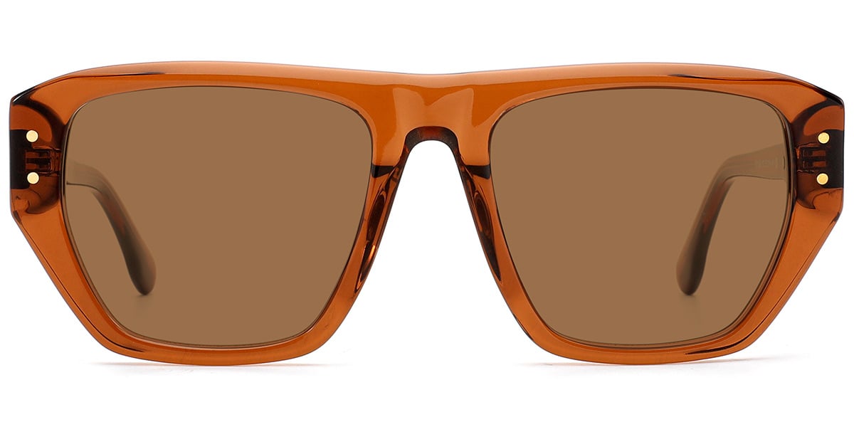 Acetate Square Sunglasses translucent-brown+amber_polarized