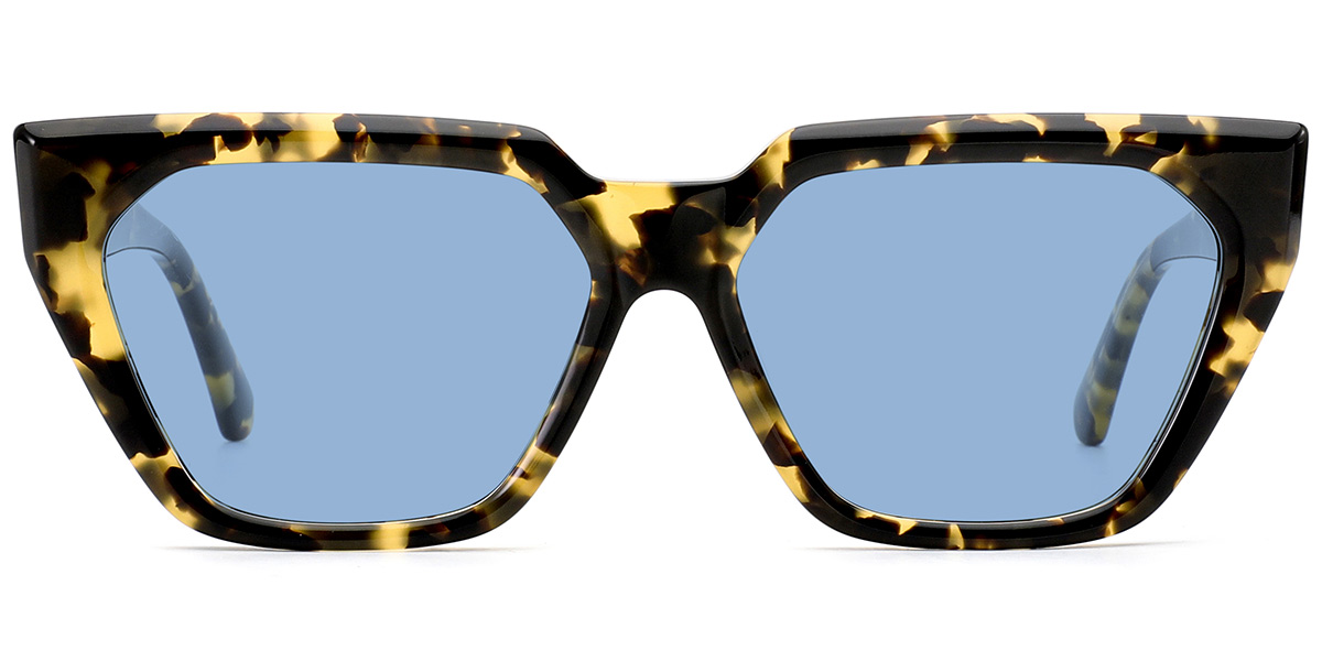 Acetate Square Sunglasses tortoiseshell+blue_polarized