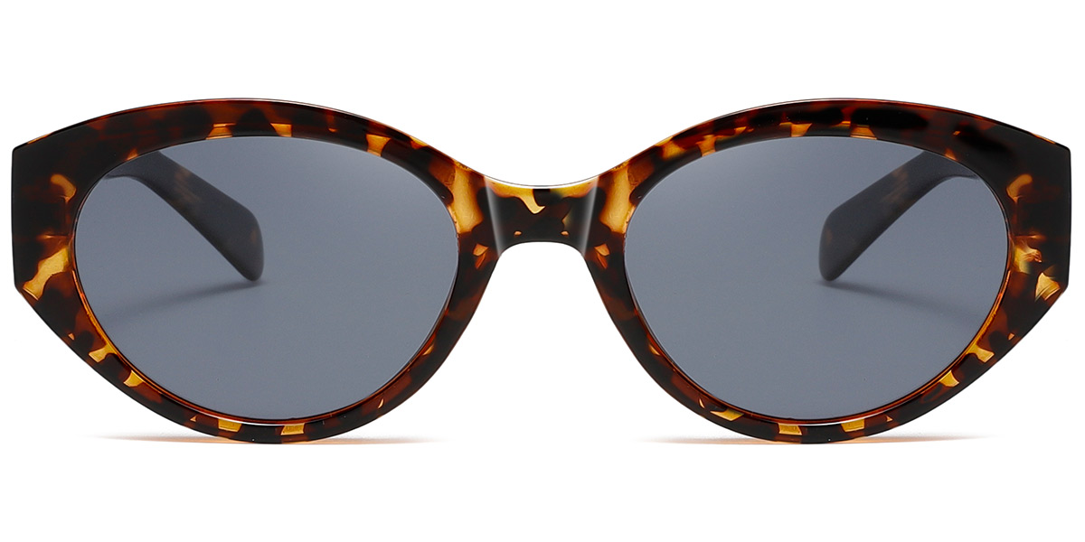 Acetate Oval Sunglasses tortoiseshell+blue_polarized