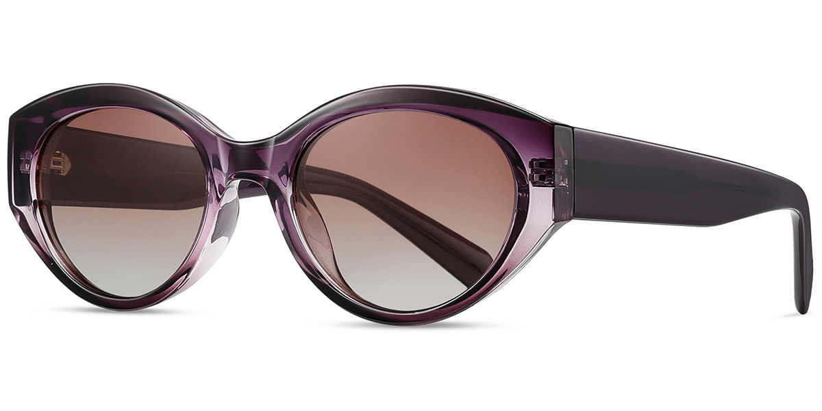 Acetate Oval Sunglasses gradient_purple+gradient_amber_polarized