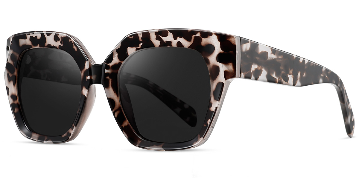 Acetate Square Sunglasses pattern-grey+dark_grey_polarized