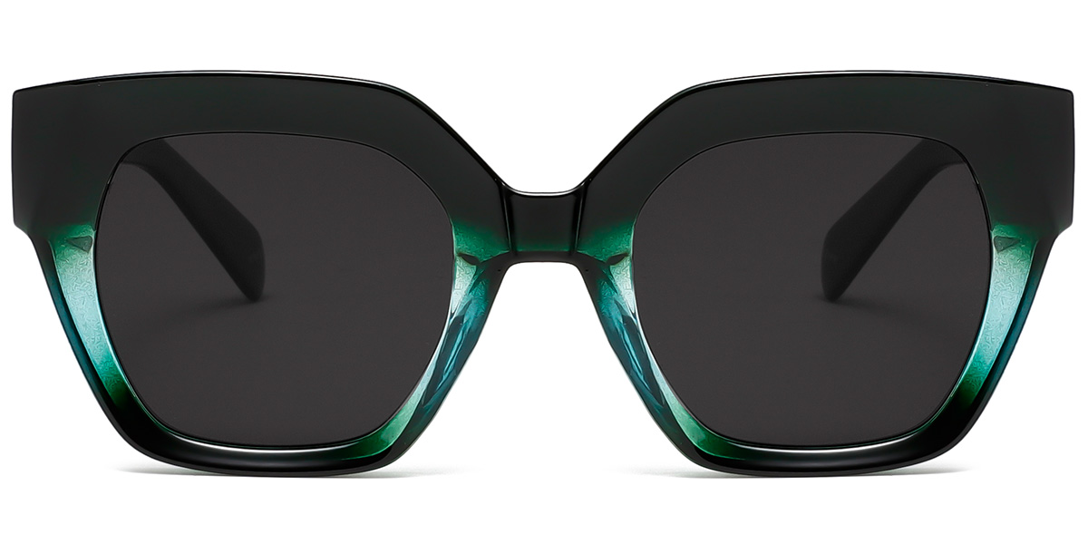 Acetate Square Sunglasses gradient_green+dark_grey_polarized