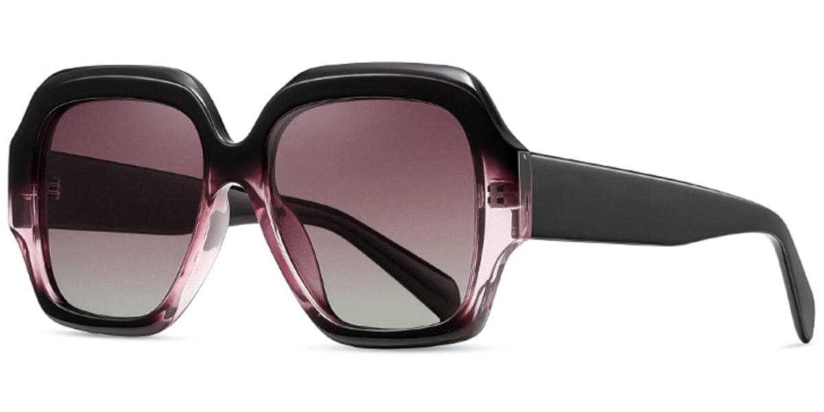 Acetate Square Sunglasses gradient_pink+gradient_amber_polarized