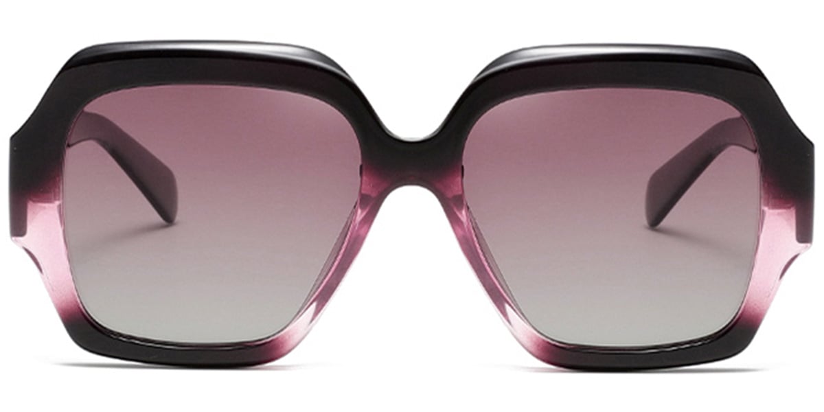 Acetate Square Sunglasses gradient_pink+gradient_amber_polarized