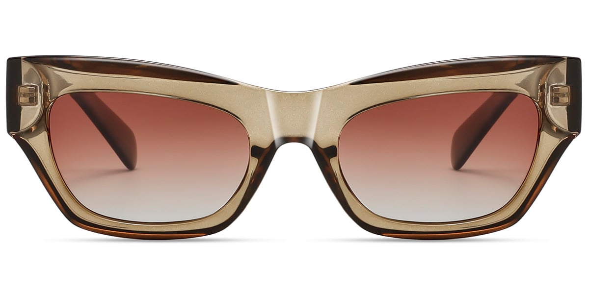 Acetate Rectangle Sunglasses translucent-brown+gradient_amber_polarized