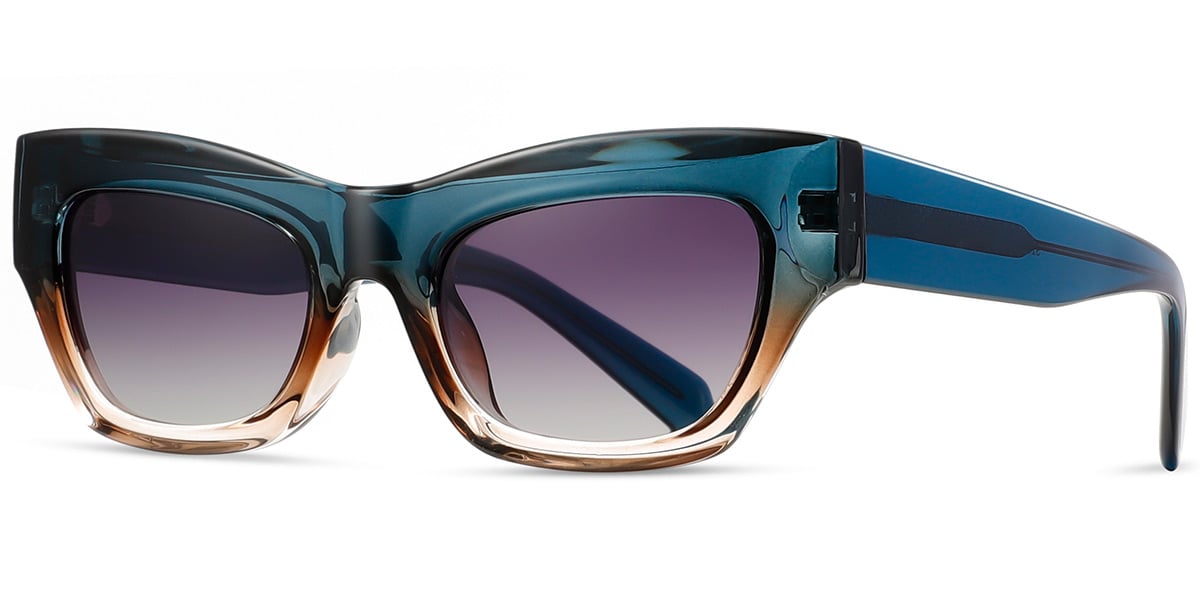 Acetate Rectangle Sunglasses gradient_blue+gradient_grey_polarized